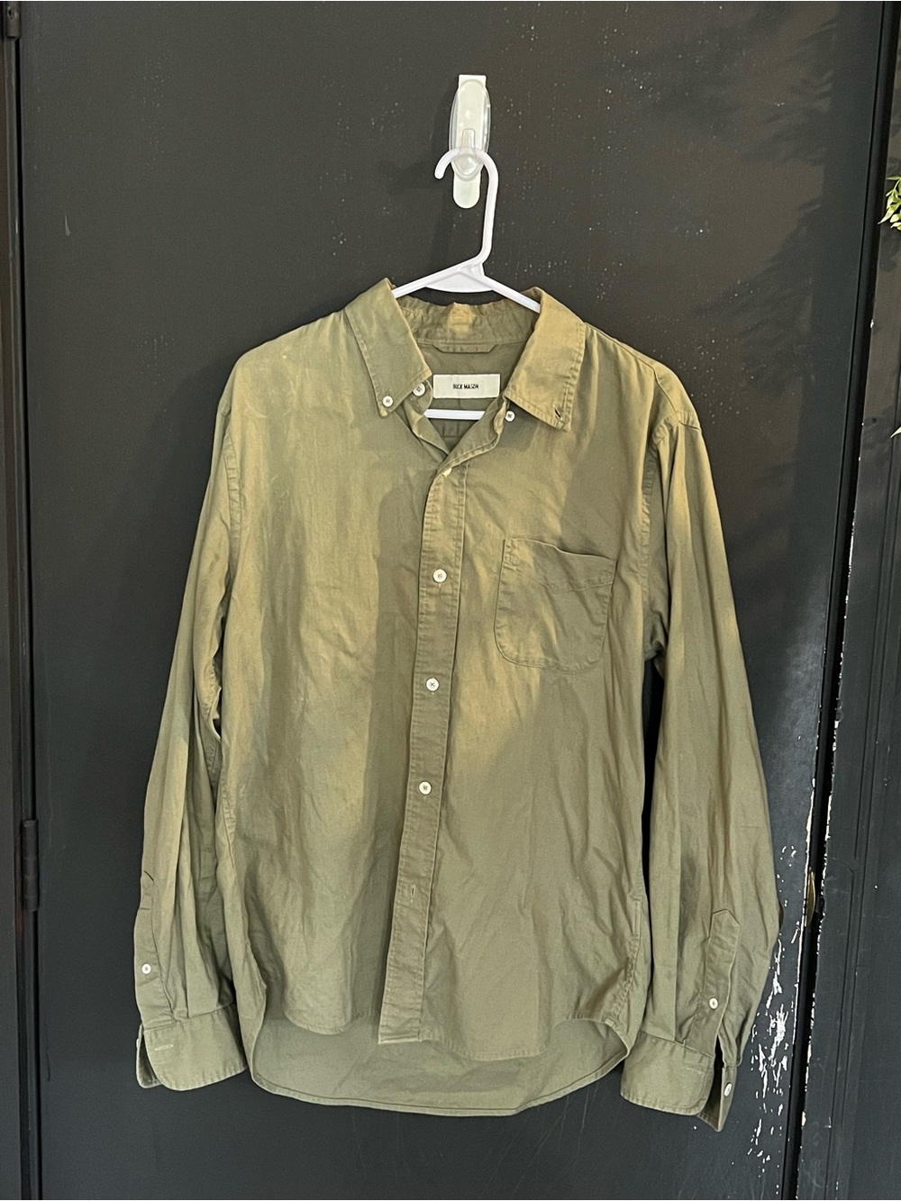 Buck Mason Olive Green Button-Down Shirt